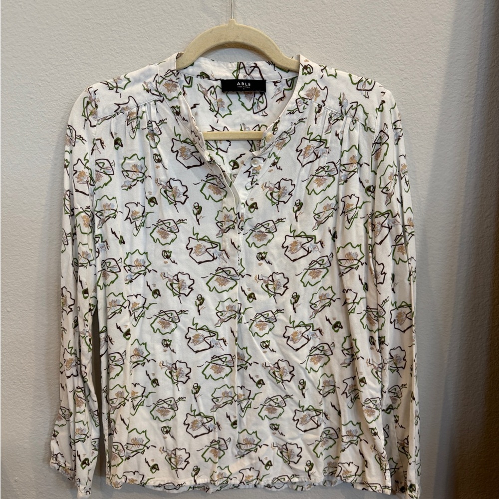 Able White Floral Blouse
